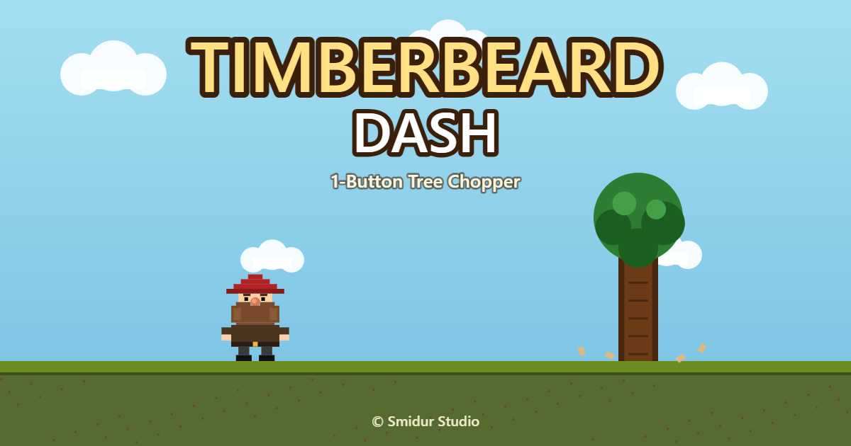 Timberbeard Dash — 1-button tree-chopping arcade